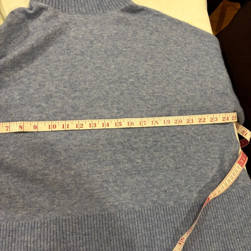 J.Crew Re-Imagined Merino Alpaca Blend Turtleneck Stretchy Sweater Lt Blue Large - Picture 9 of 10